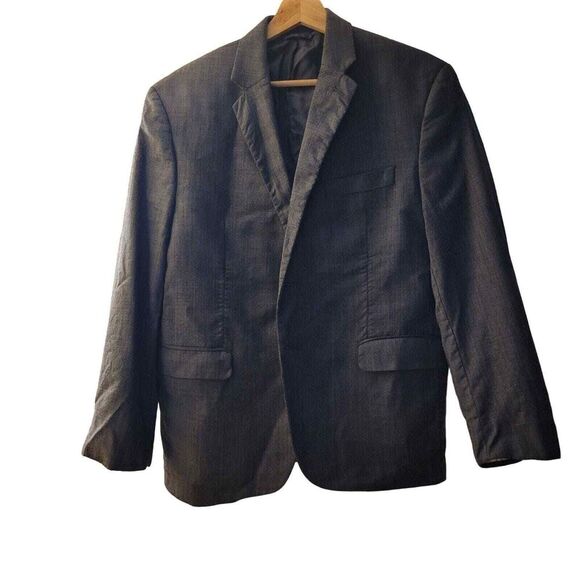 Lauren Ralph Lauren Mens Blazer Size 40S Charcoal Grey‎ Button Up Office - Picture 1 of 7